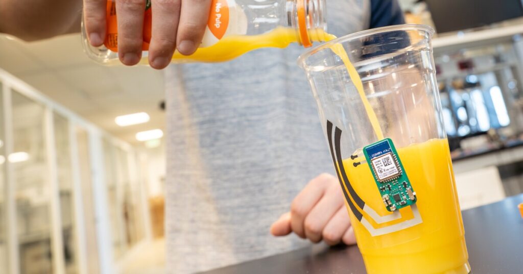 Smart sticker for cups offers pain-free health monitoring