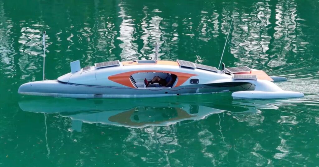 Man to pedal trimaran around the world for charity
