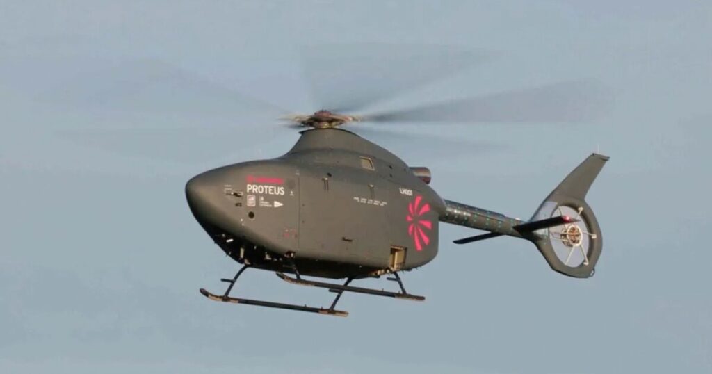 Royal Navy Proteus Autonomous Helicopter Takes Flight