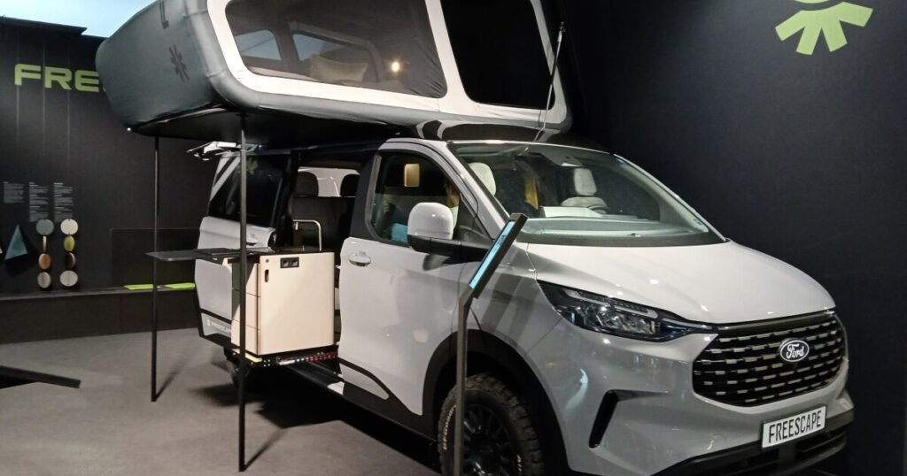 Freescape Ford modular camper van with inflatable pop-up roof